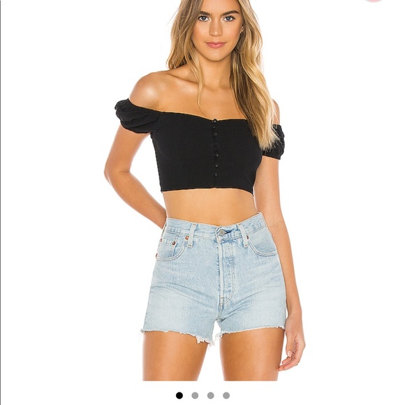 SOLD! Superdown Crop Top Off The Shoulder - Picture 1 of 4
